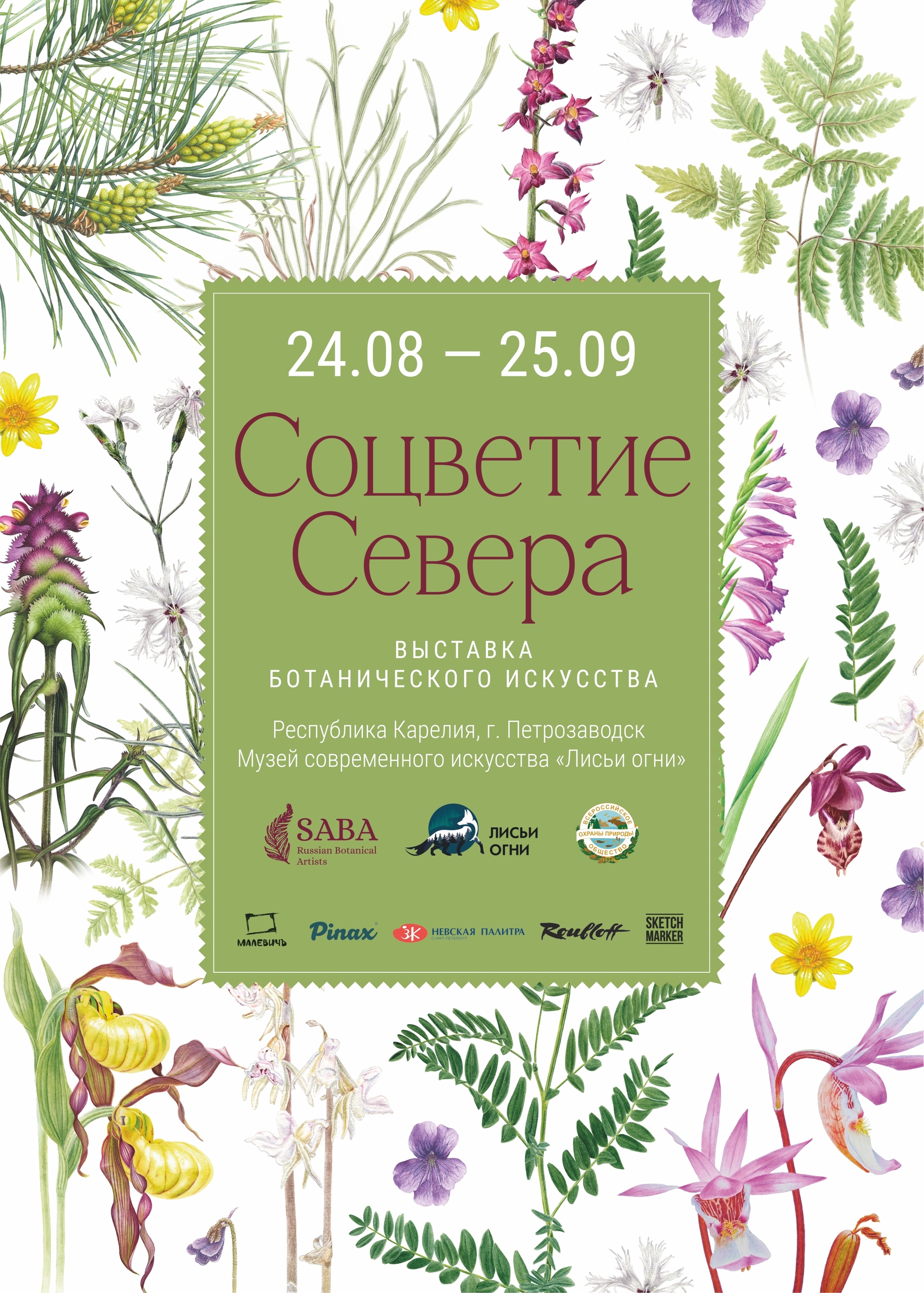 Открытие выставки ботанического искусства «Соцветие Севера». АХБИ, «Лисьи Огни», КРО ВООП